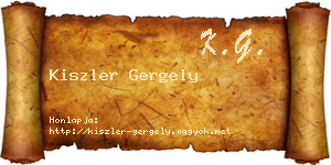 Kiszler Gergely névjegykártya