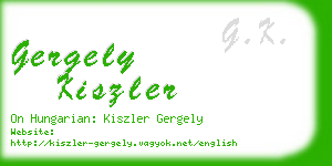 gergely kiszler business card